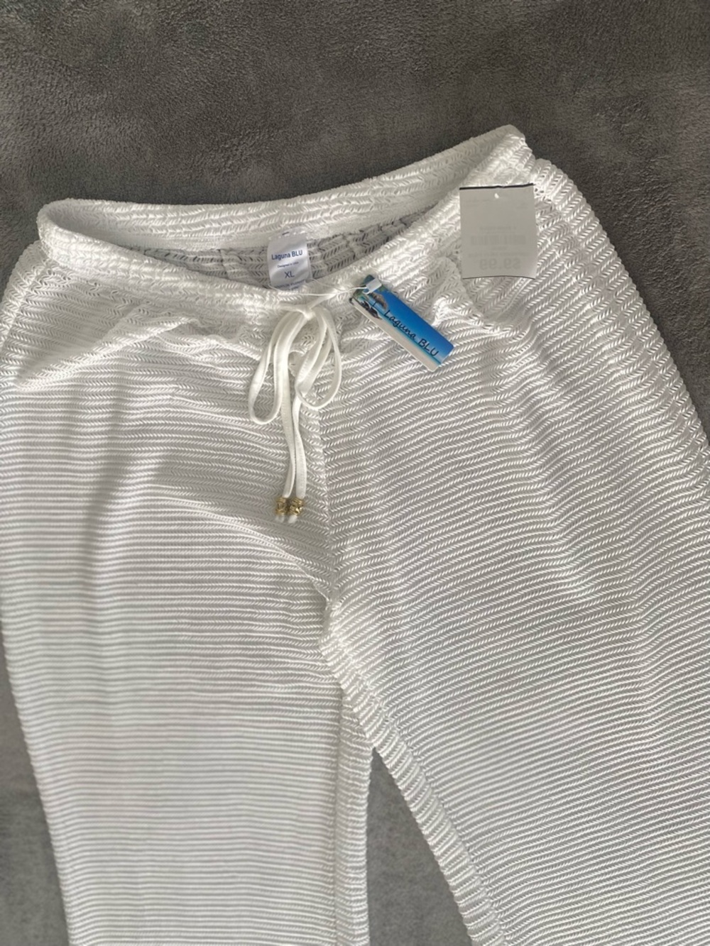 White Cover Up Pants XL Sheer Wide Leg